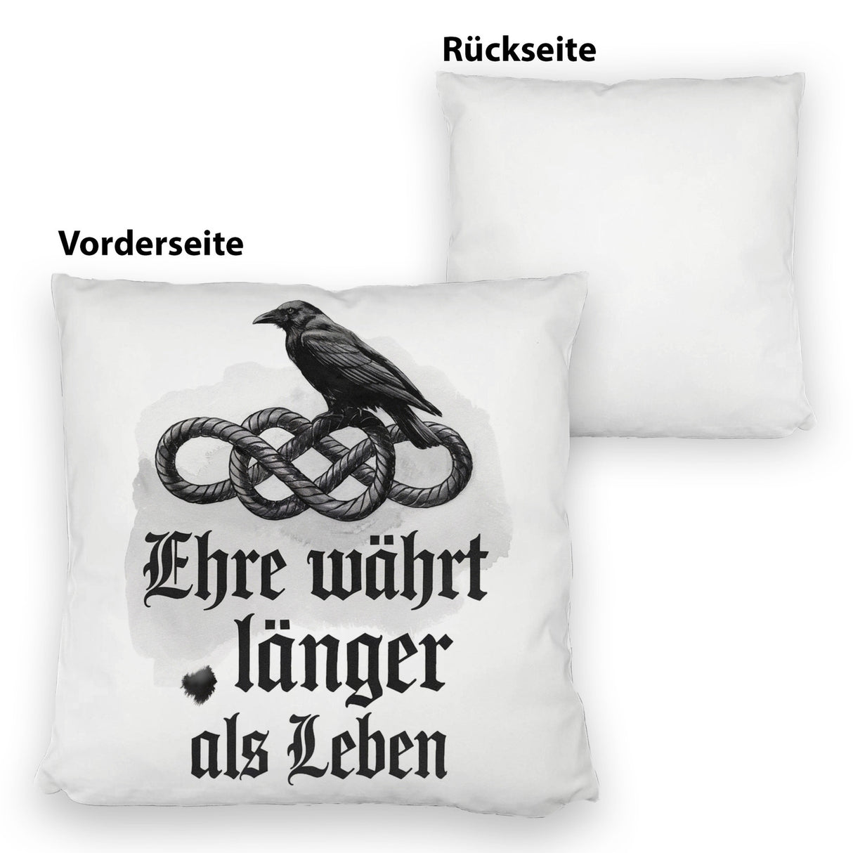 Ehre währt länger als Leben Kissen - Rabe auf Knoten