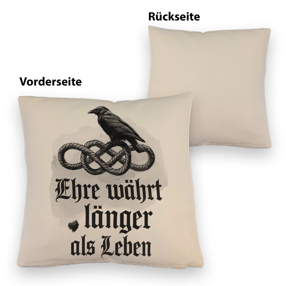 Ehre währt länger als Leben Kissen - Rabe auf Knoten