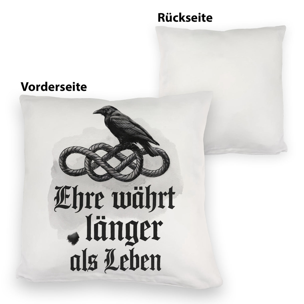 Ehre währt länger als Leben Kissen - Rabe auf Knoten