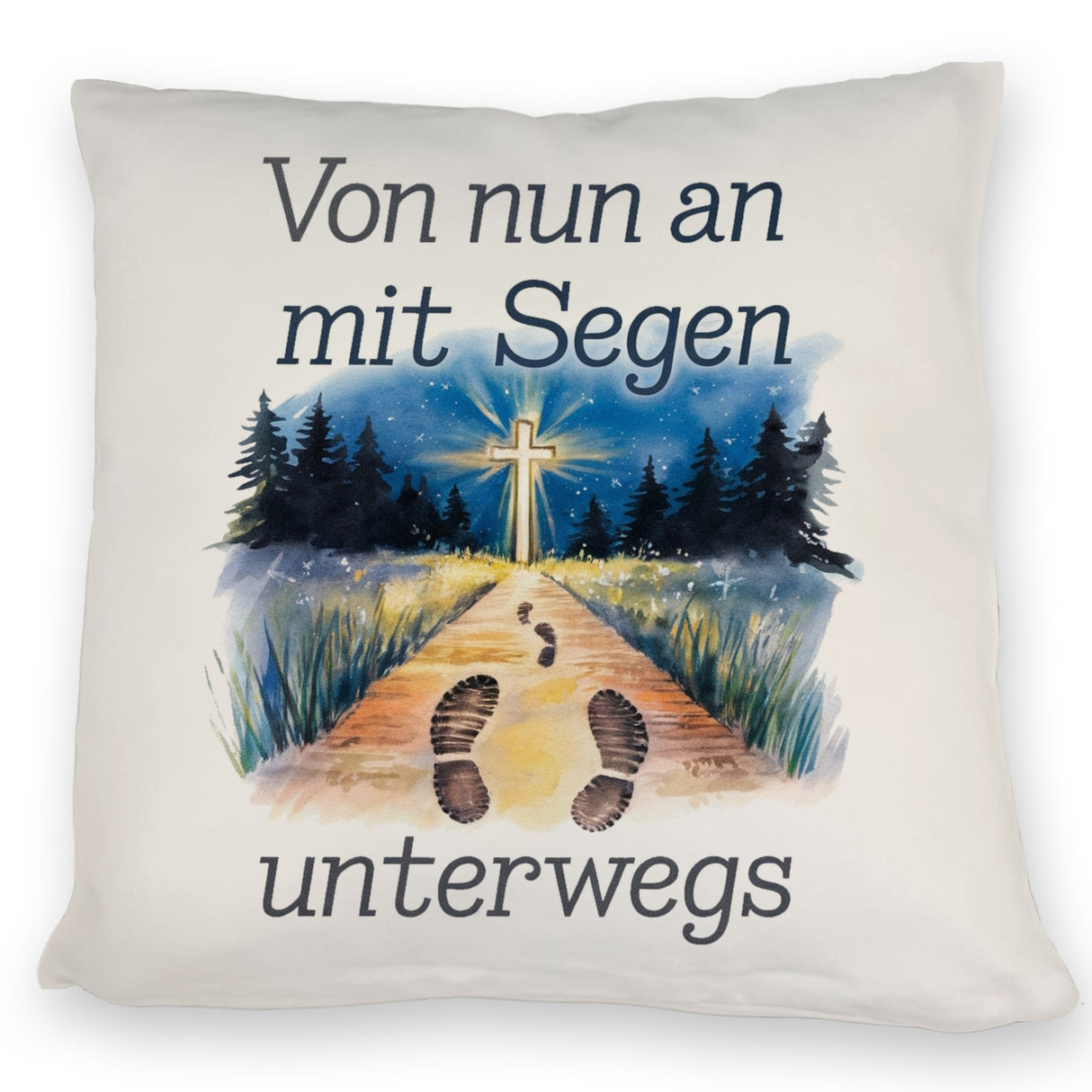 Mit Segen unterwegs Kissen - Segenstrahlendes Kreuz