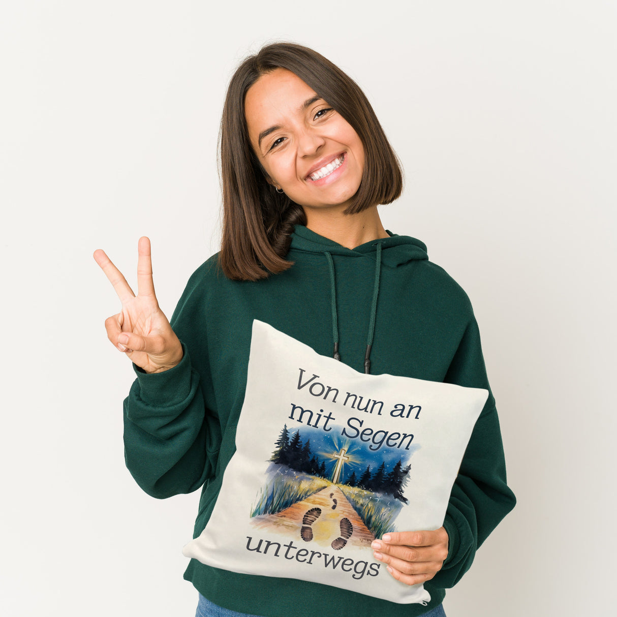 Mit Segen unterwegs Kissen - Segenstrahlendes Kreuz