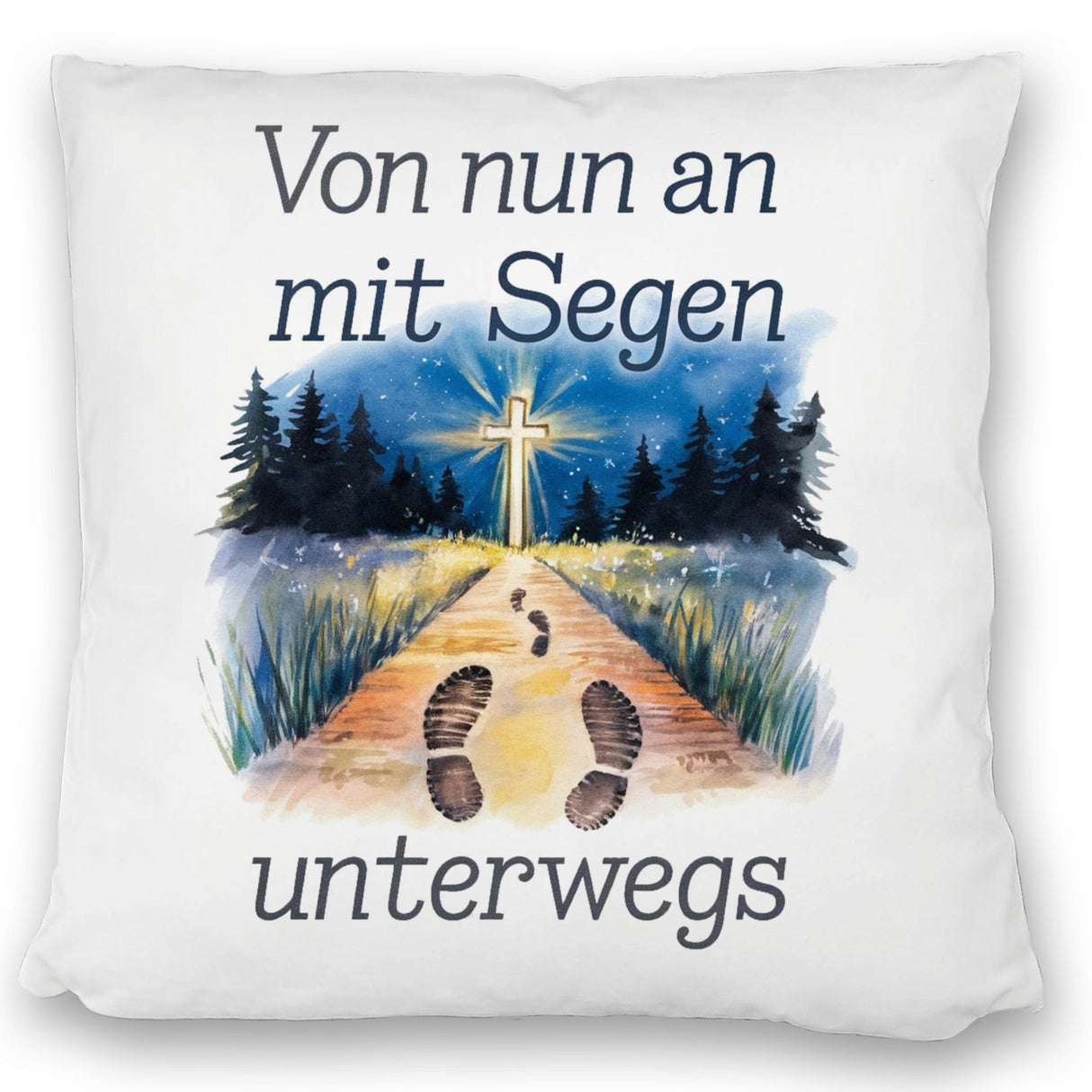Mit Segen unterwegs Kissen - Segenstrahlendes Kreuz