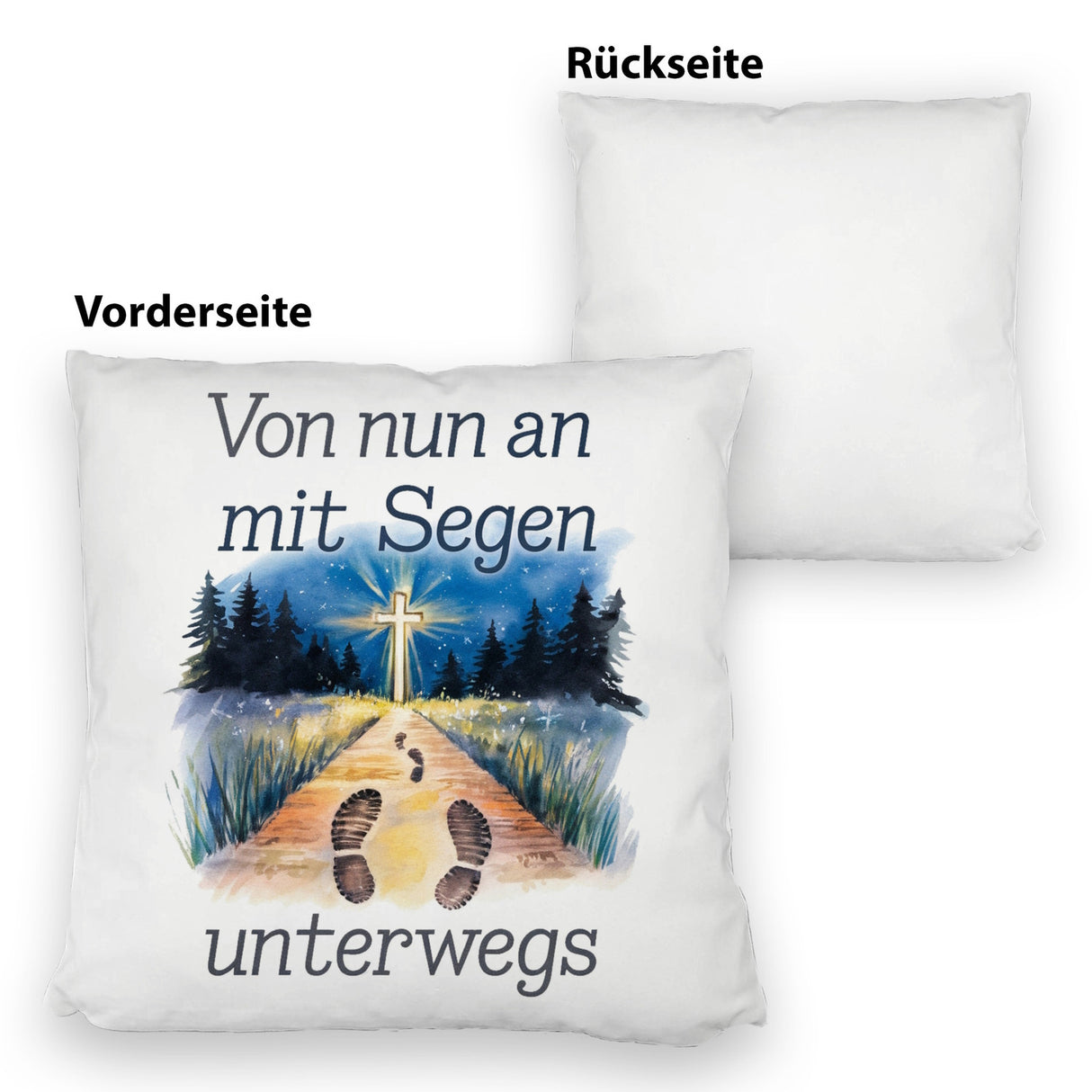 Mit Segen unterwegs Kissen - Segenstrahlendes Kreuz