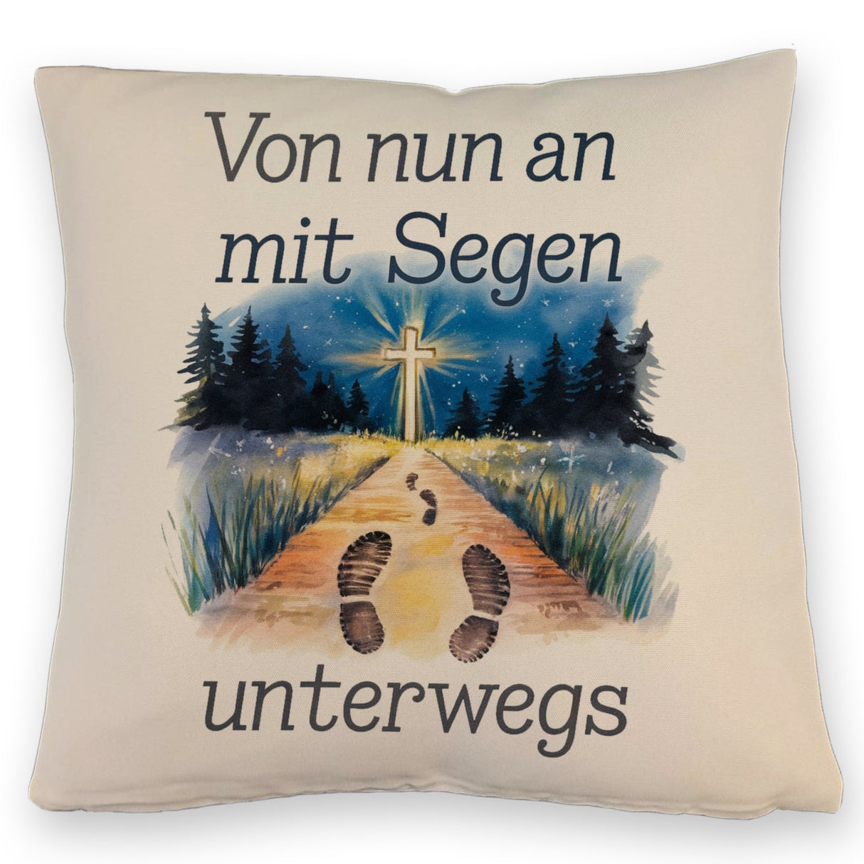 Mit Segen unterwegs Kissen - Segenstrahlendes Kreuz
