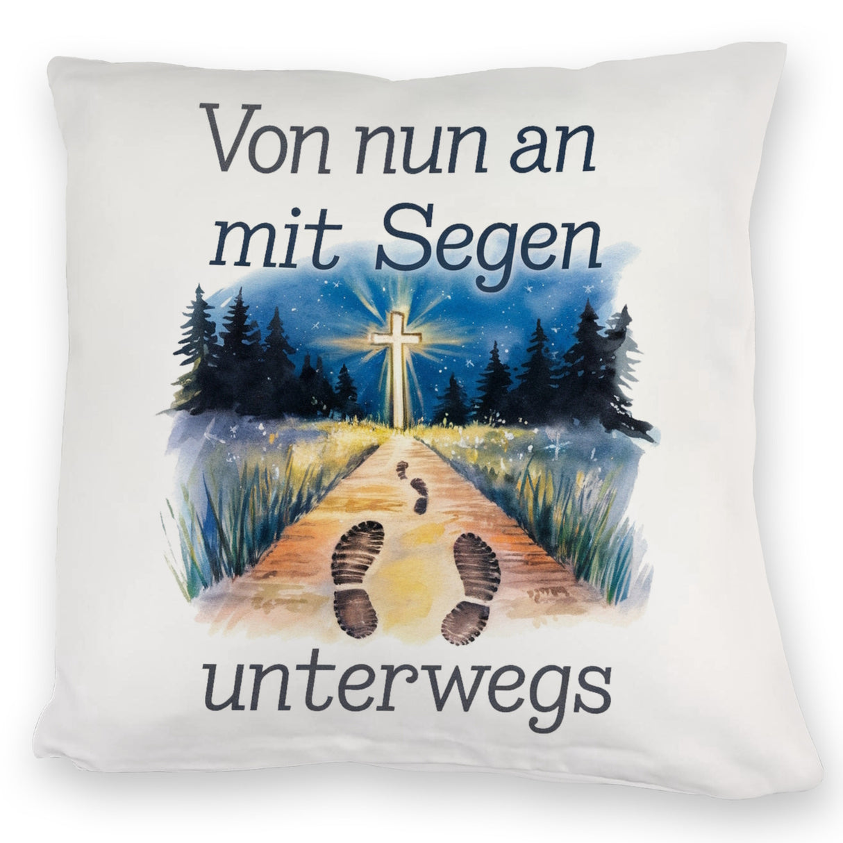 Mit Segen unterwegs Kissen - Segenstrahlendes Kreuz