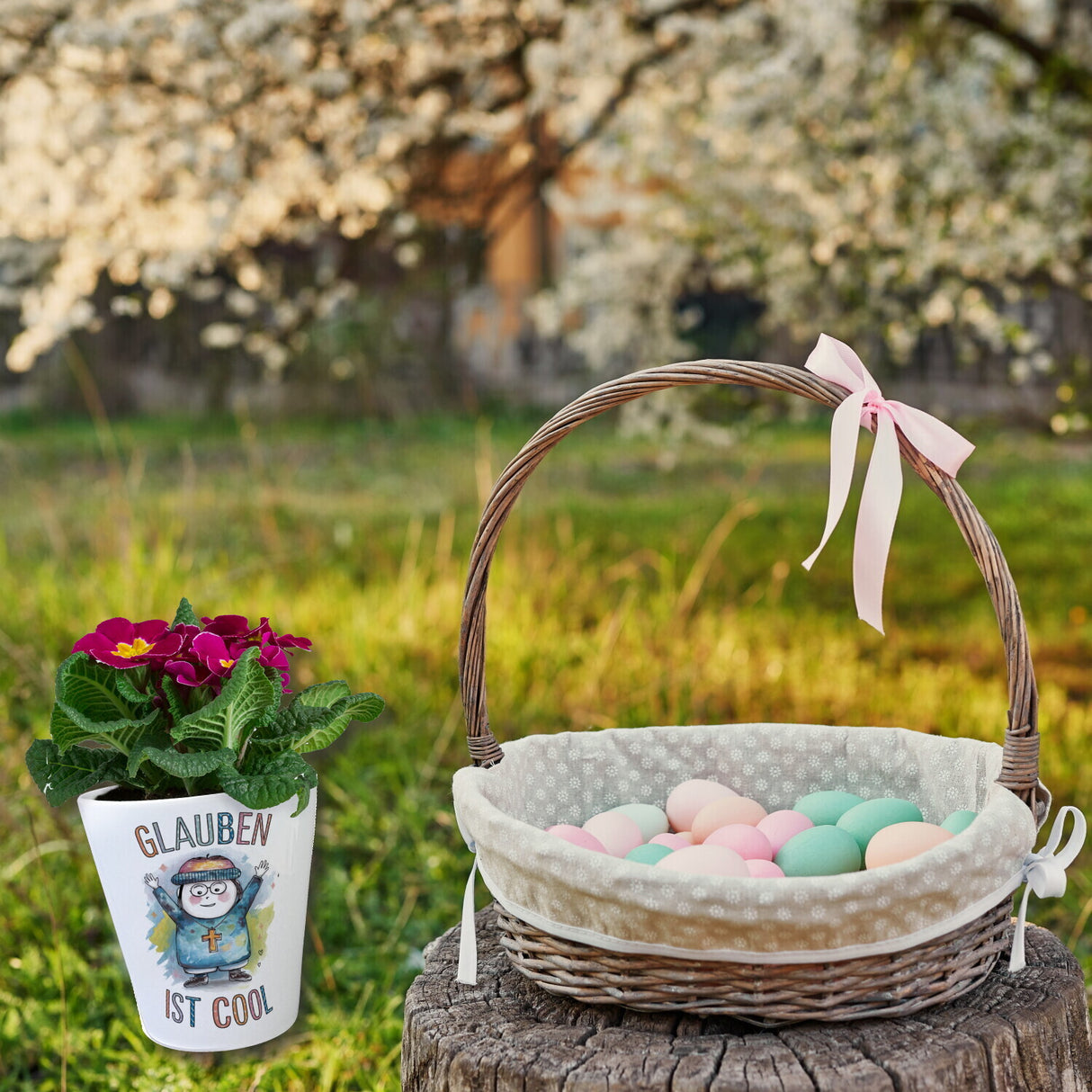 Glauben ist cool Blumentopf - christliches Motiv