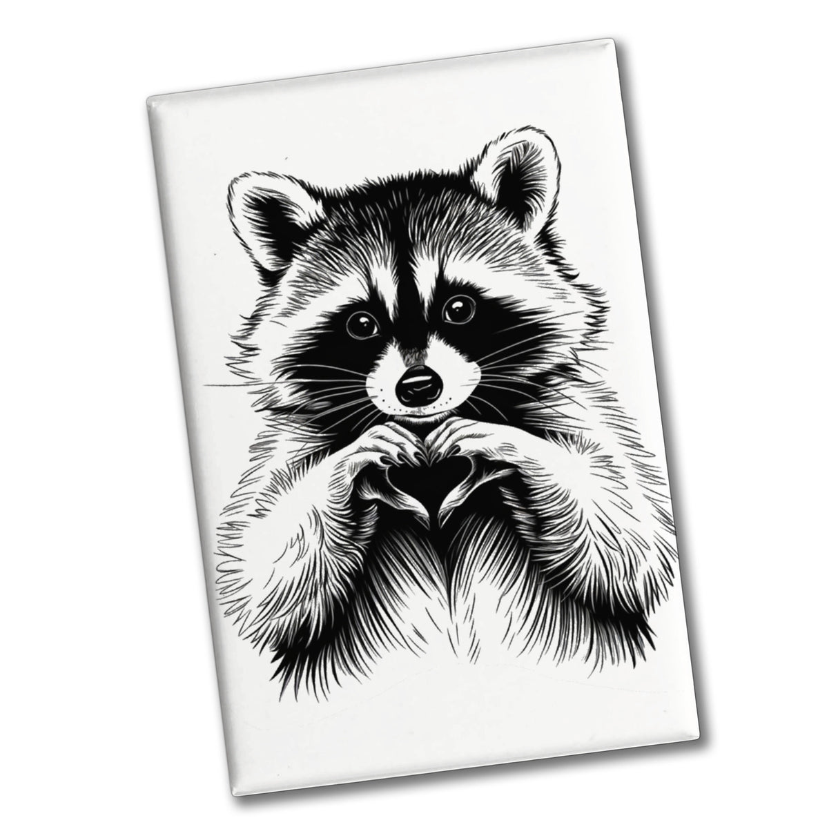 Waschbär zeigt Herz Souvenir Magnet für Tierliebhaber