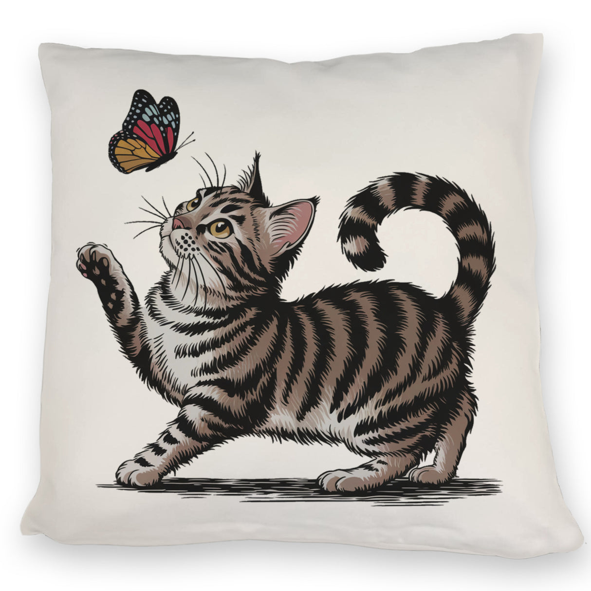 Katze mit Schmetterling Kissen für Tierliebhaber