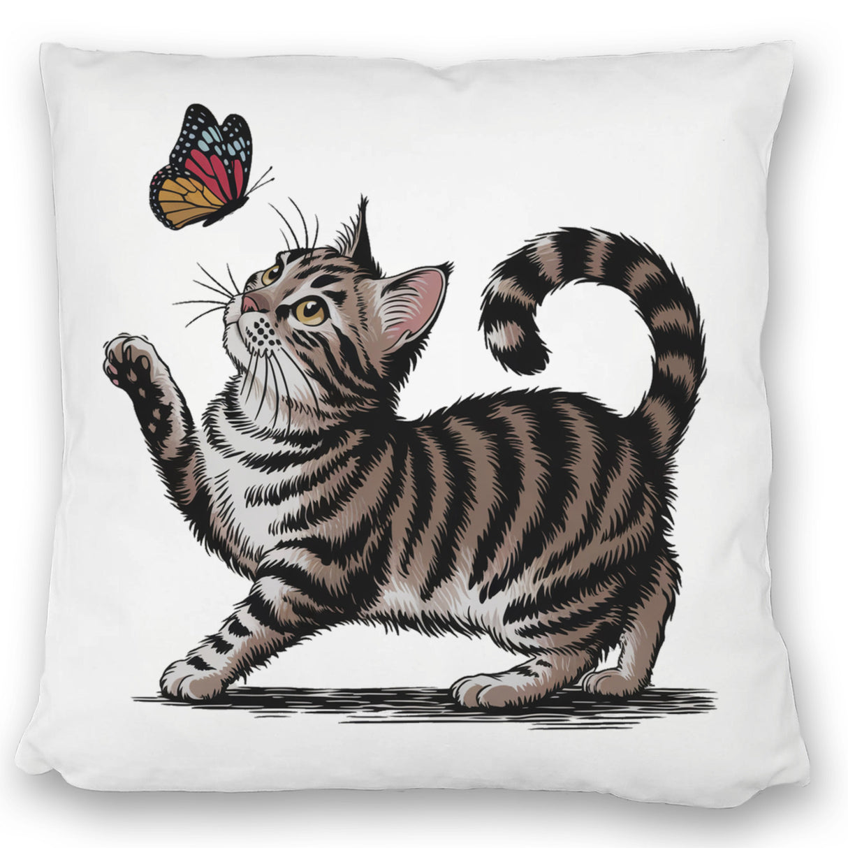 Katze mit Schmetterling Kissen für Tierliebhaber