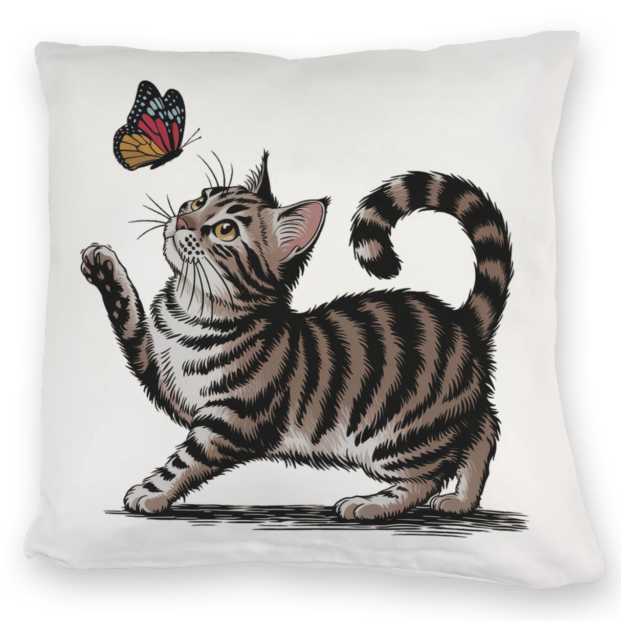 Katze mit Schmetterling Kissen für Tierliebhaber