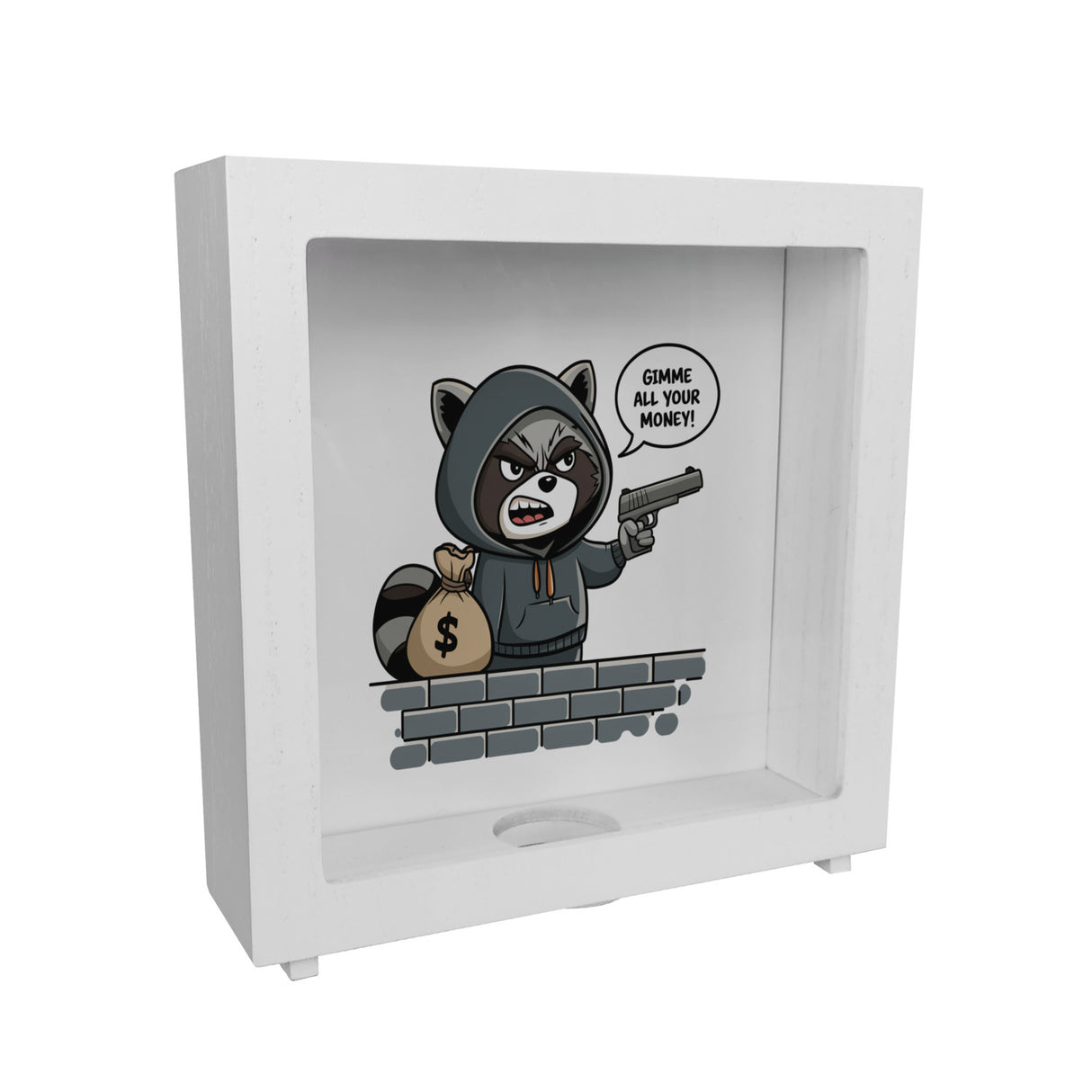 Waschbär Bandit Spardose - Gimme all your money