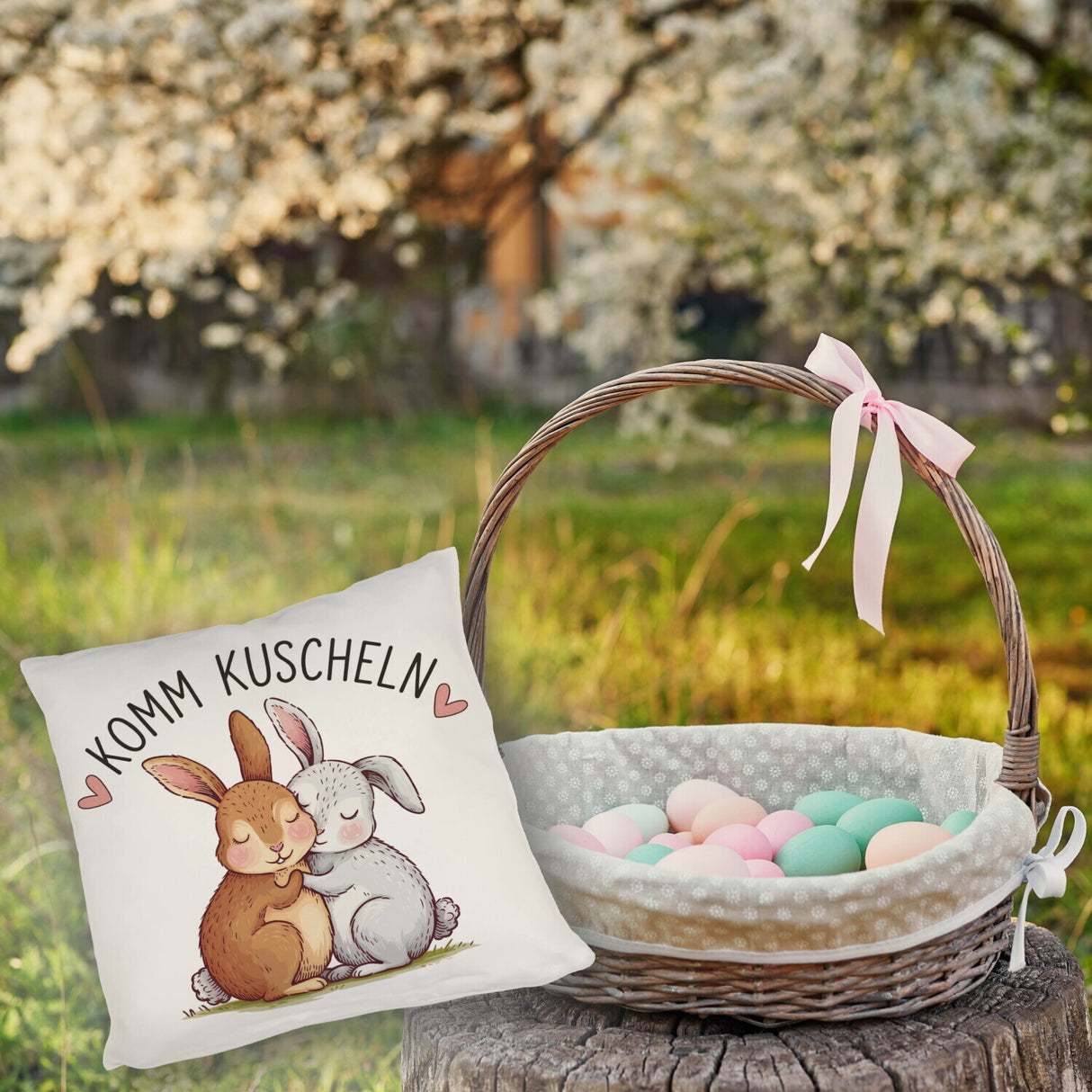 Komm kuscheln Kissen mit Kaninchen