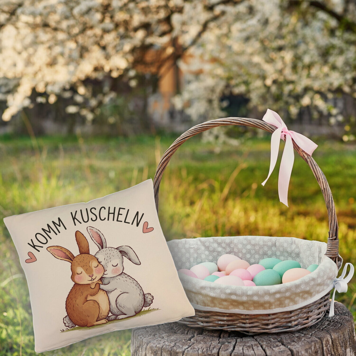 Komm kuscheln Kissen mit Kaninchen