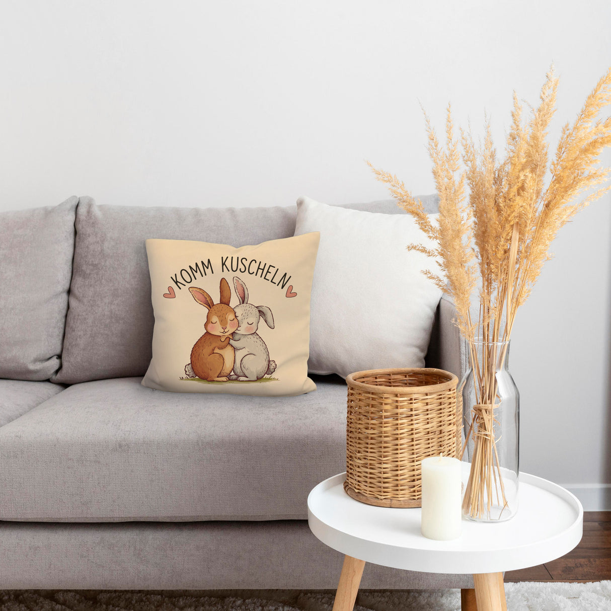 Komm kuscheln Kissen mit Kaninchen