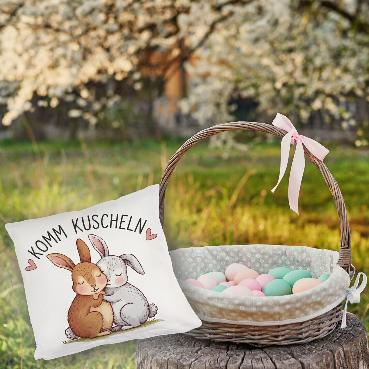 Komm kuscheln Kissen mit Kaninchen
