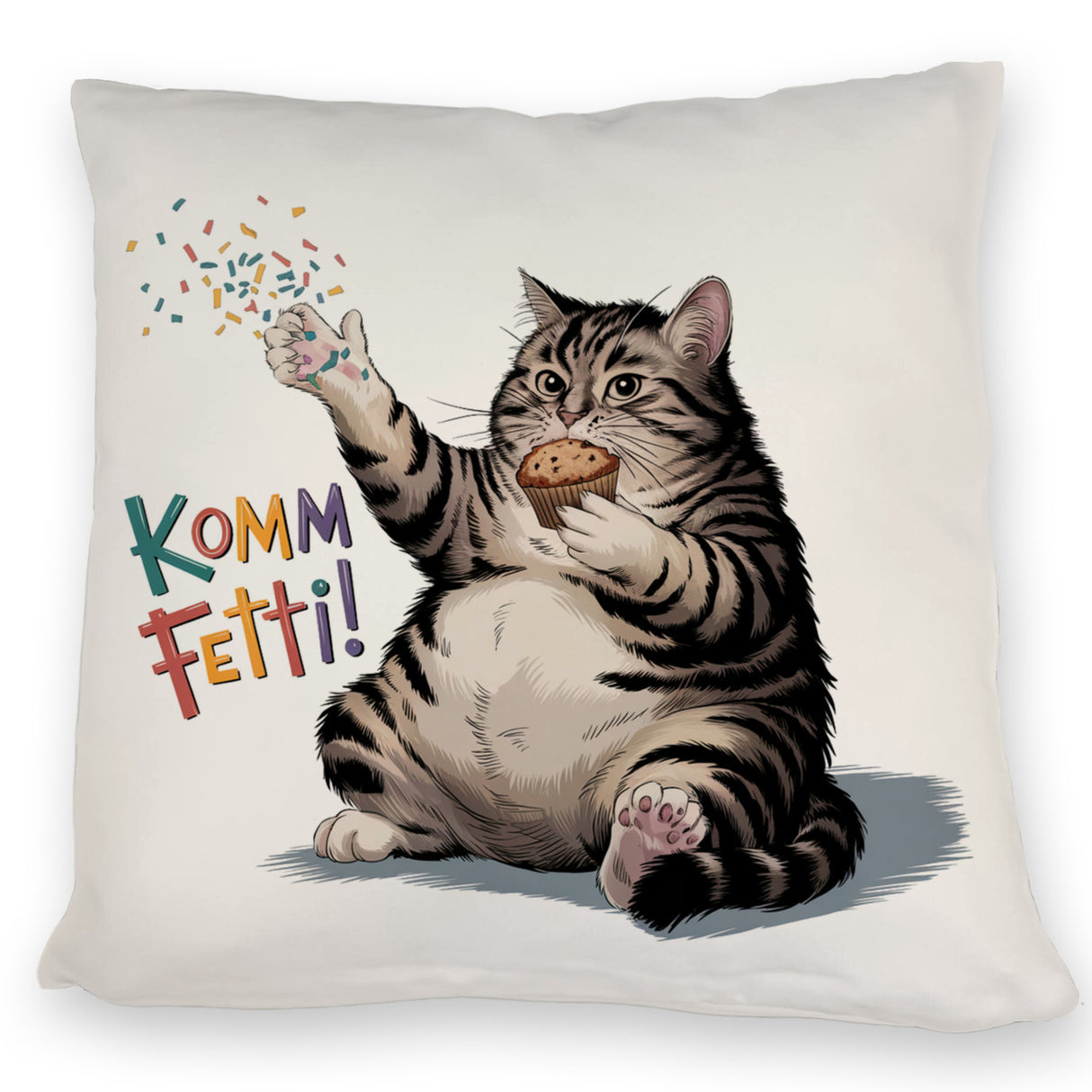 Pummelige Katze Kissen - Komm Fetti