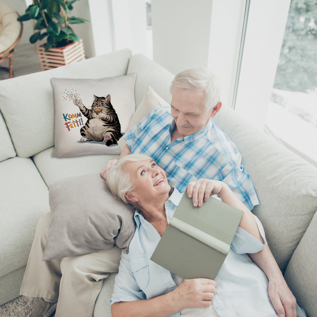 Pummelige Katze Kissen - Komm Fetti