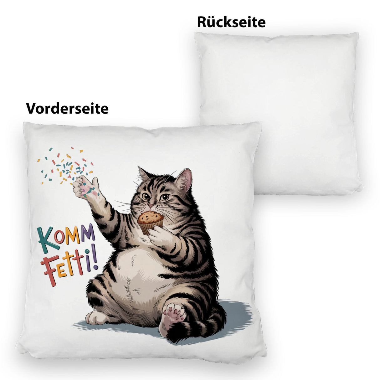 Pummelige Katze Kissen - Komm Fetti