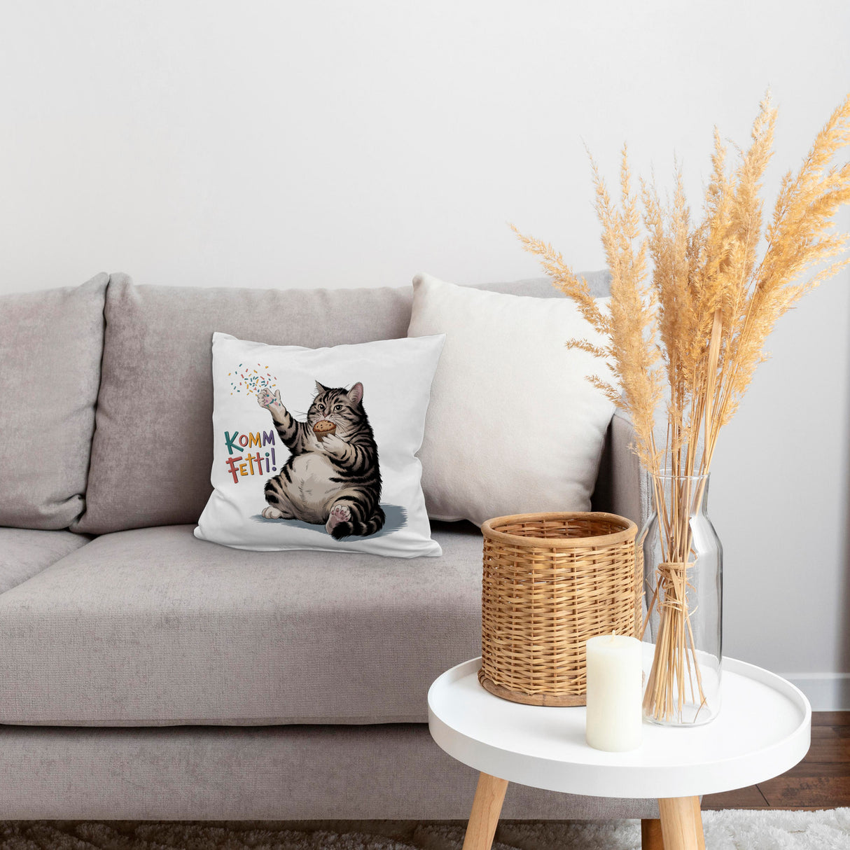 Pummelige Katze Kissen - Komm Fetti