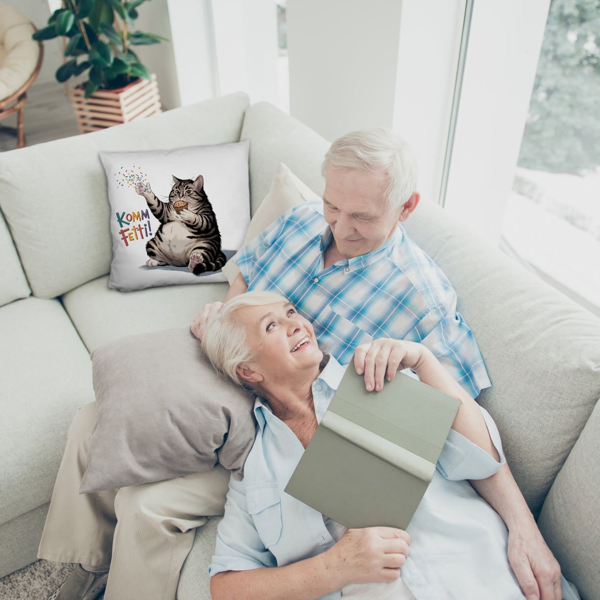 Pummelige Katze Kissen - Komm Fetti