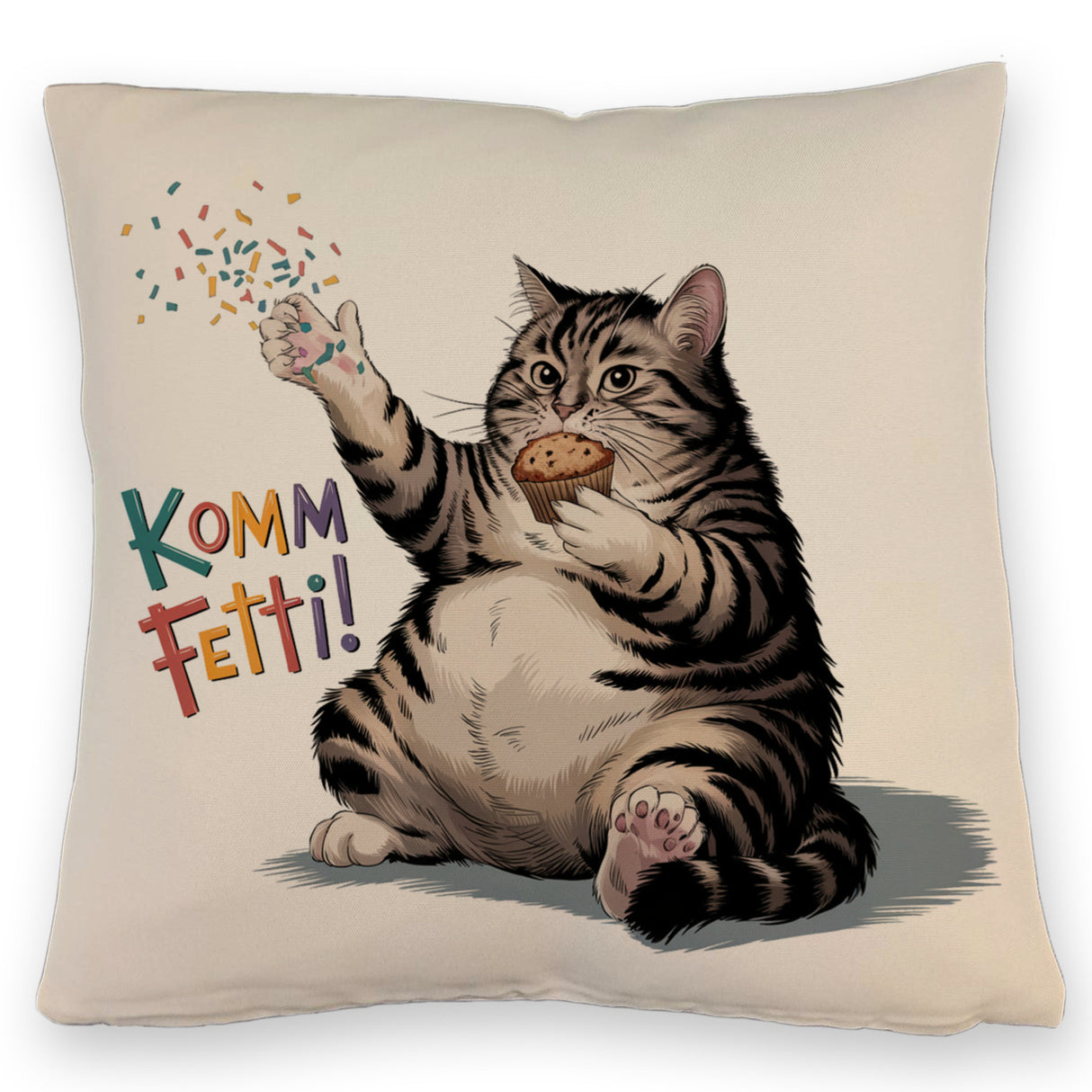 Pummelige Katze Kissen - Komm Fetti