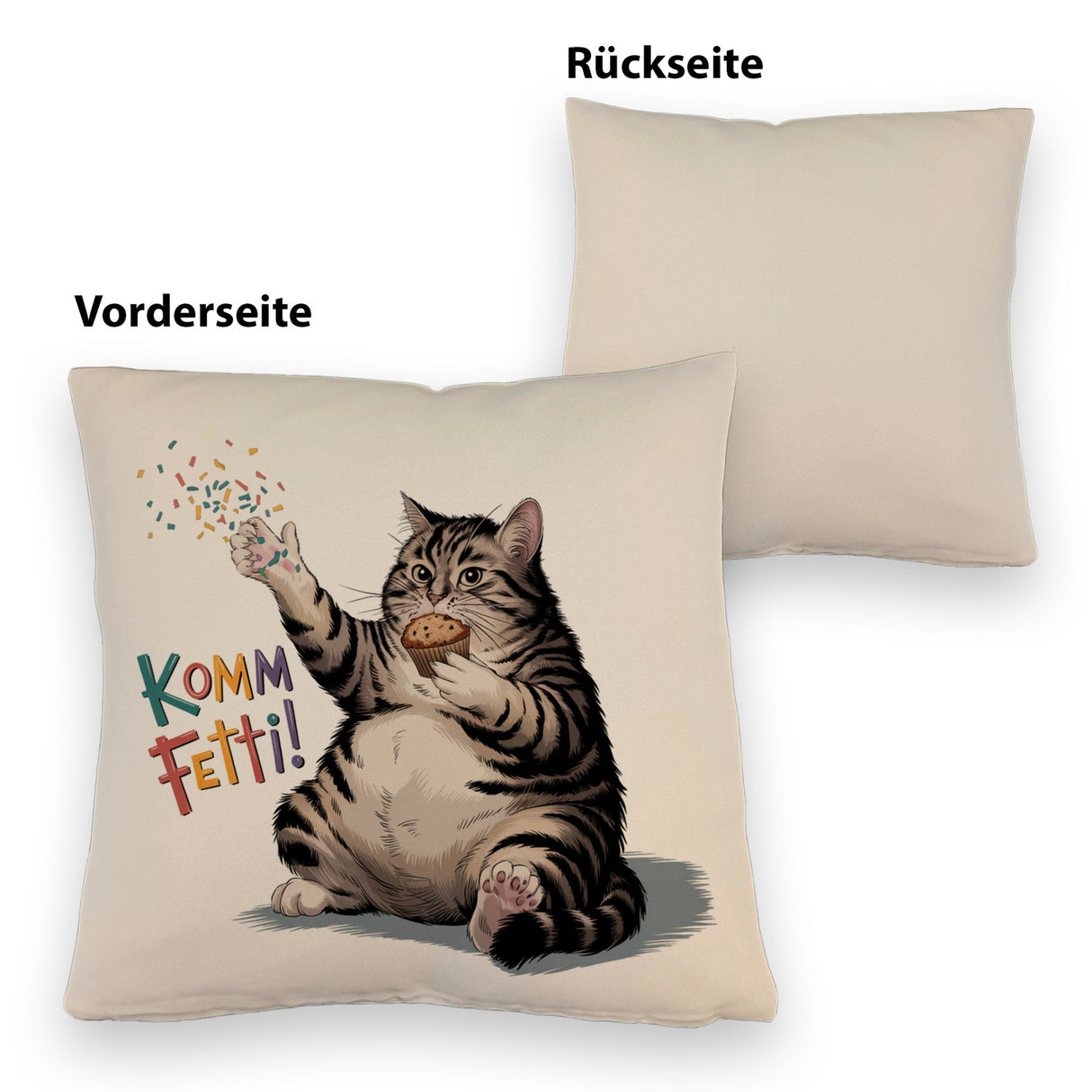 Pummelige Katze Kissen - Komm Fetti