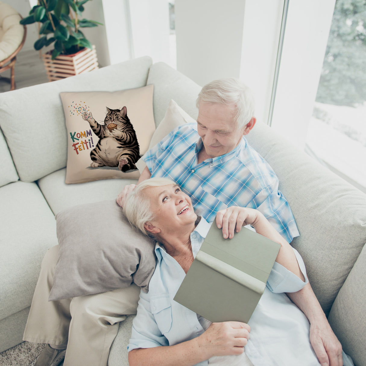 Pummelige Katze Kissen - Komm Fetti