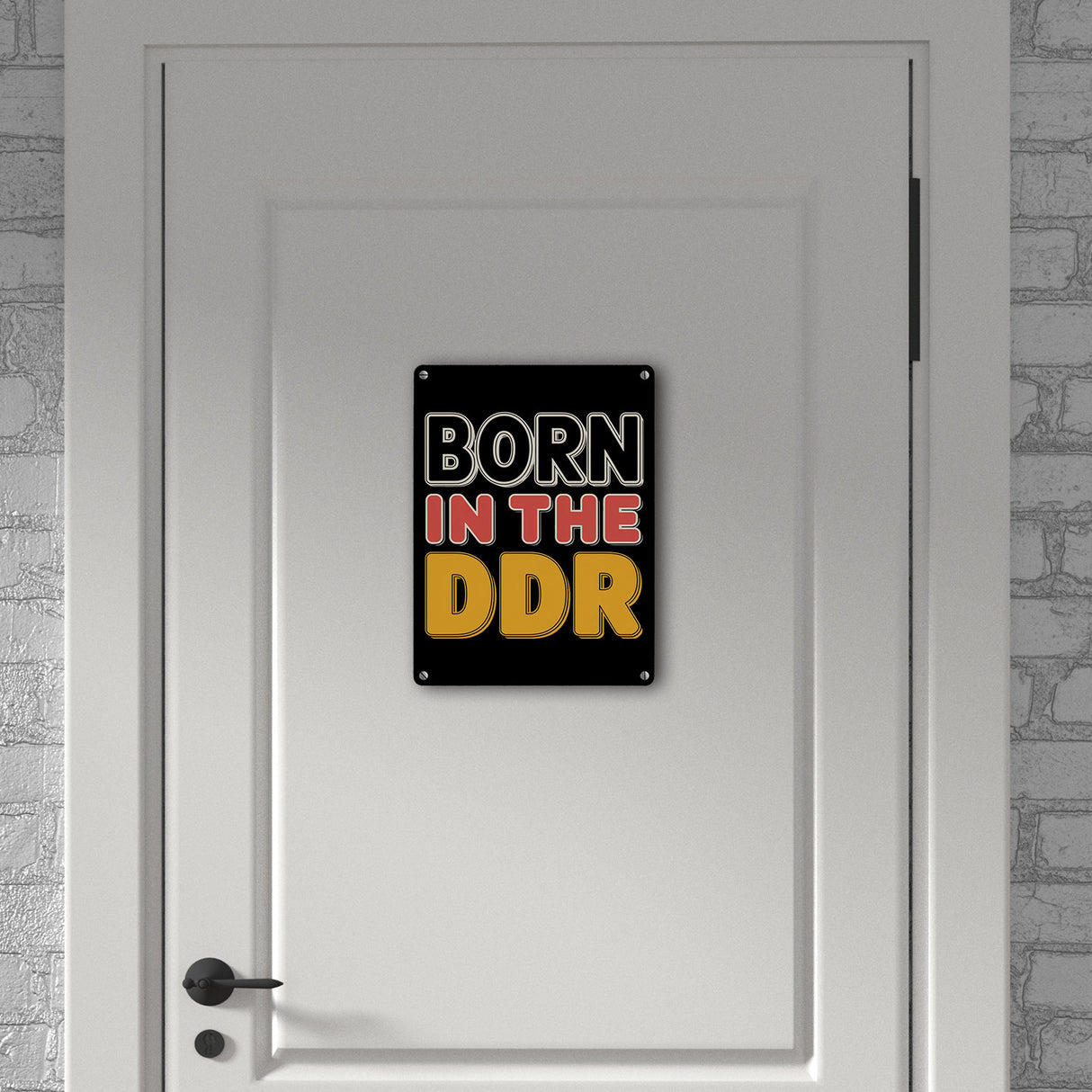 BORN in the DDR Retro Metallschild in 15x20 cm Ostdeutsche Identität