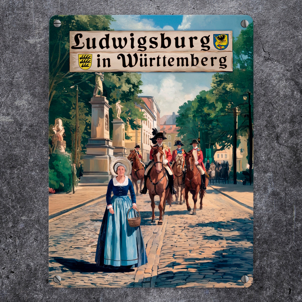 Ludwigsburg Metallschild in 15x20 cm nostalgisch