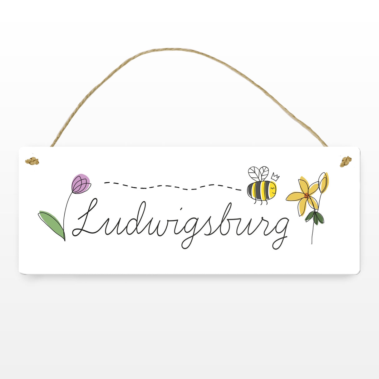 Ludwigsburg Metallschild mit Blumen und Biene