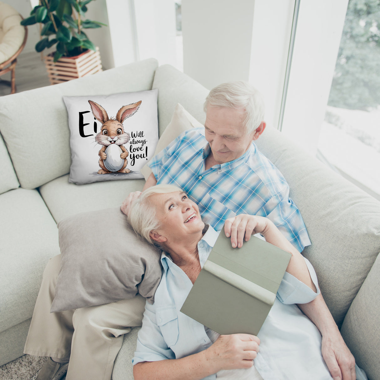 Ei will always love you! Kissen mit niedlichem Hasen