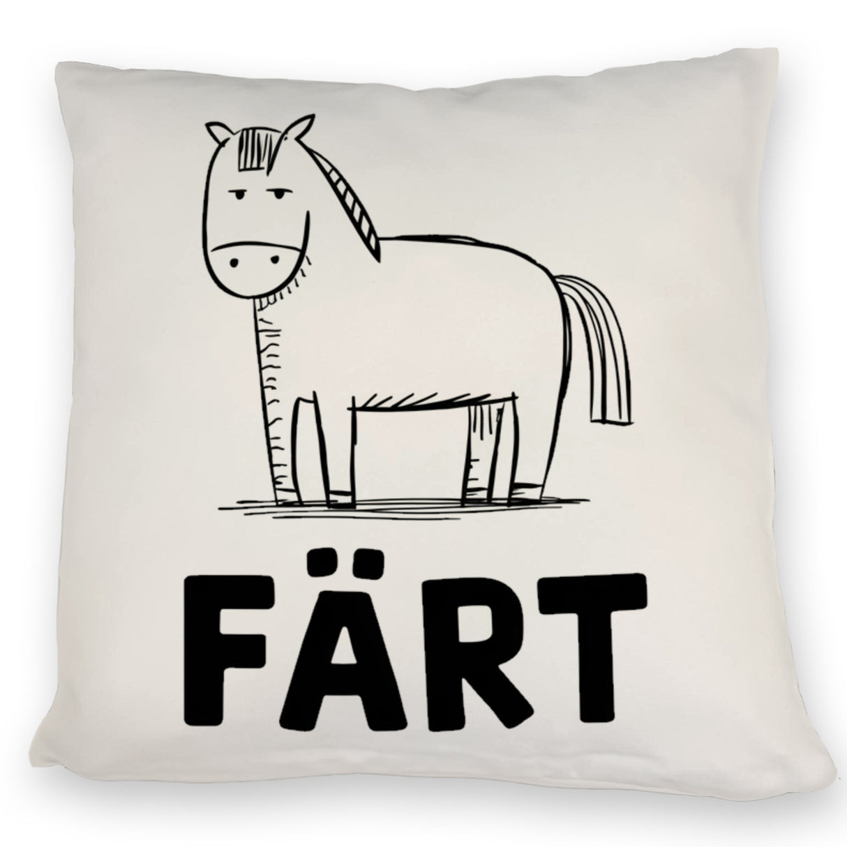 Färt Kissen mit Pferdeskizze