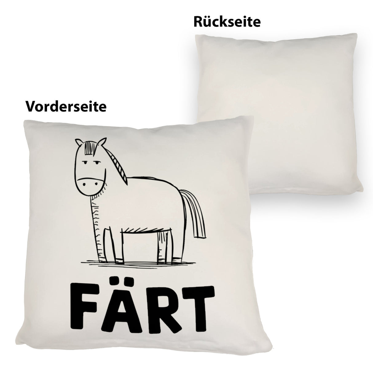 Färt Kissen mit Pferdeskizze