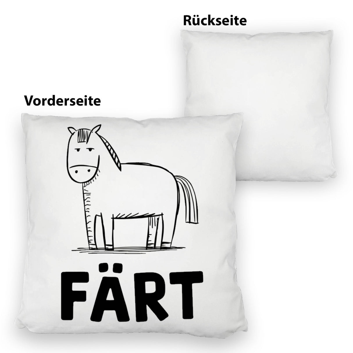 Färt Kissen mit Pferdeskizze