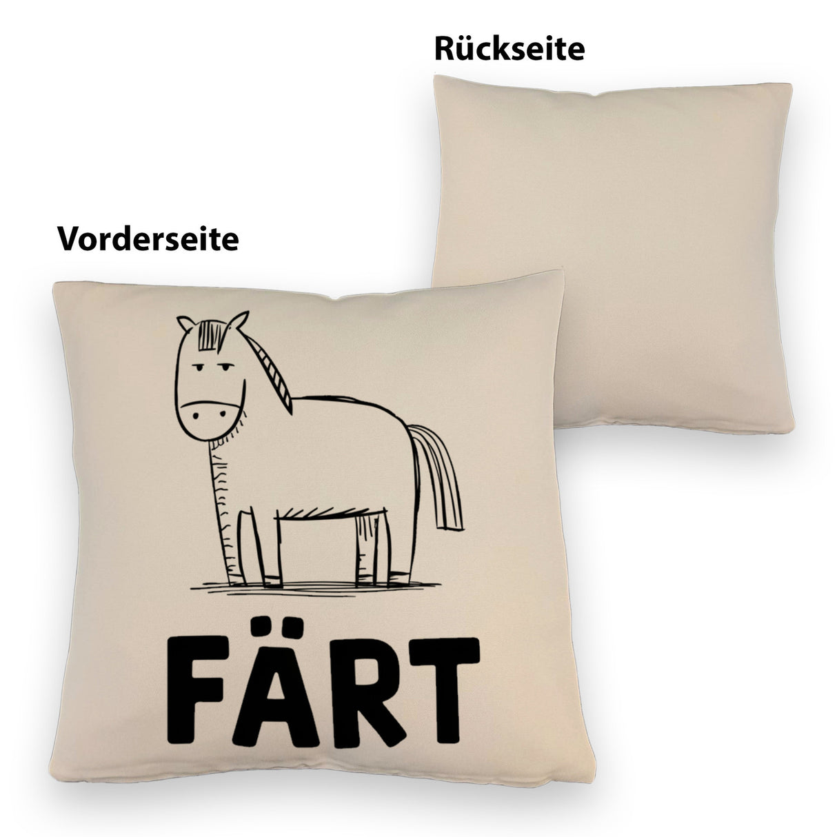 Färt Kissen mit Pferdeskizze