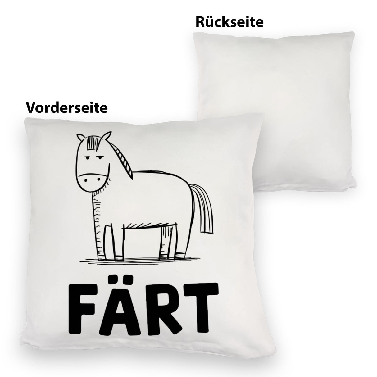 Färt Kissen mit Pferdeskizze