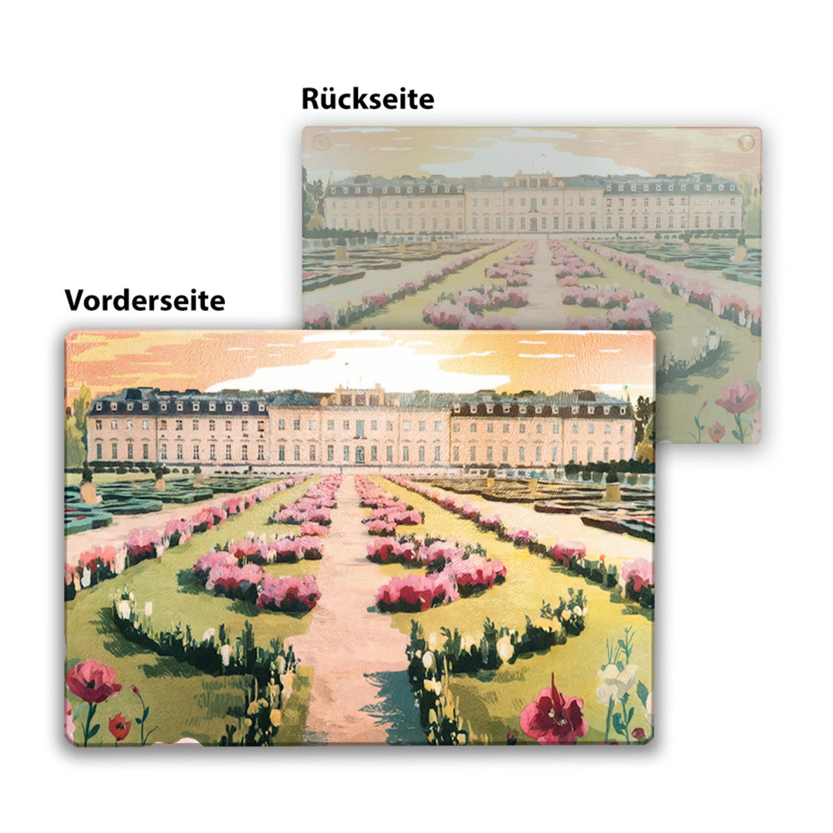 Schloss Ludwigsburg Schneidebrett aus Glas mit Sonnenuntergang