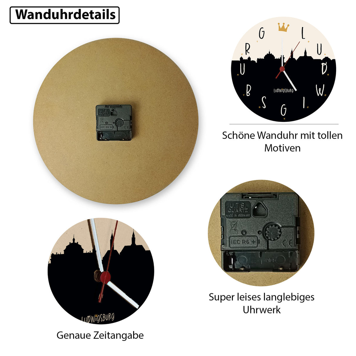 Ludwigsburg Skyline Wanduhr - Ludwigsburg