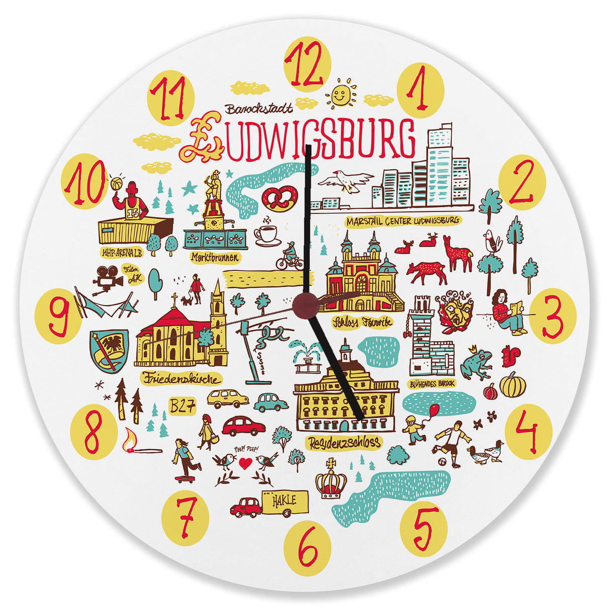 Ludwigsburg Wimmelbild Wanduhr