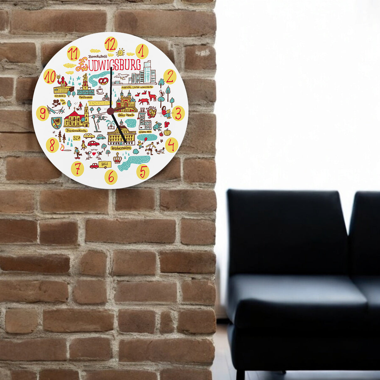 Ludwigsburg Wimmelbild Wanduhr