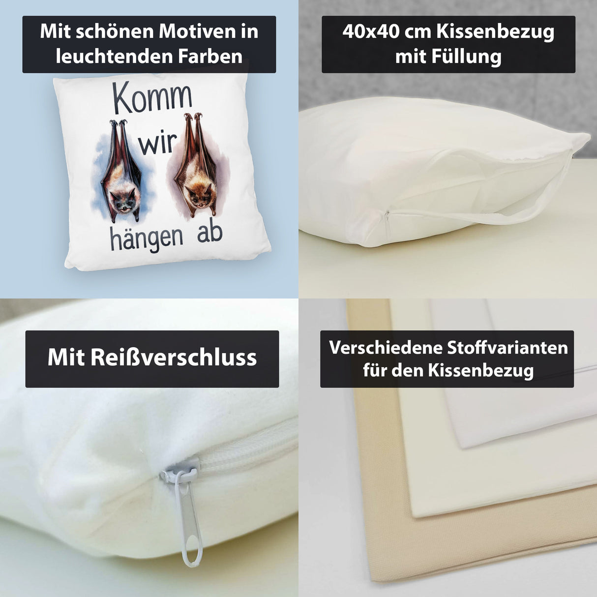 Fledermäuse - Komm, wir hängen ab Kissen