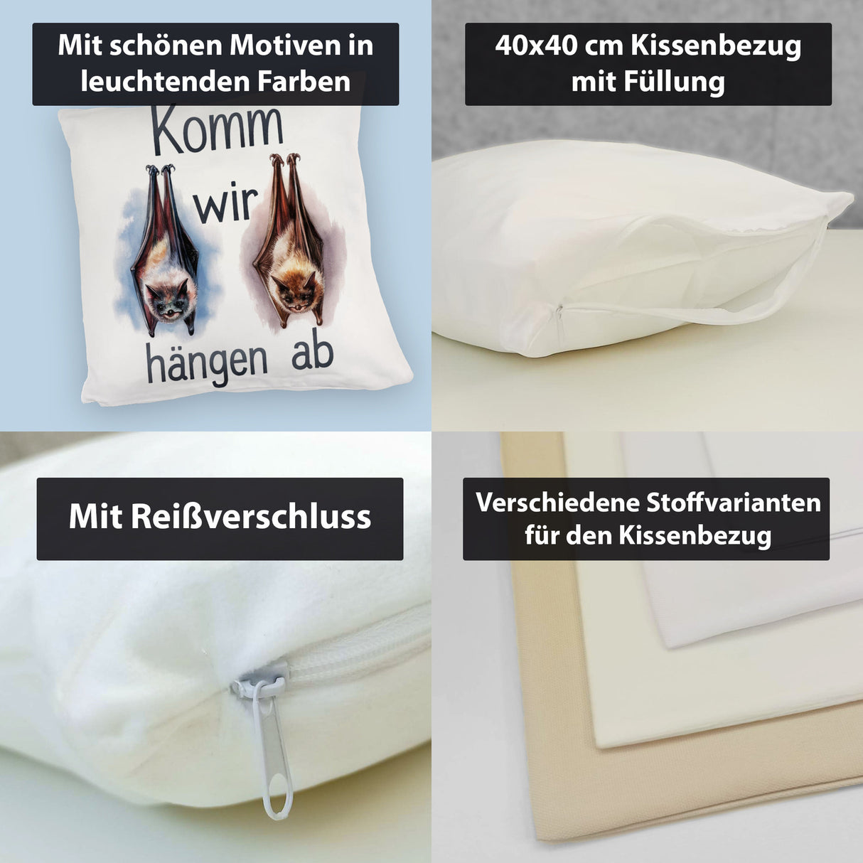 Fledermäuse - Komm, wir hängen ab Kissen