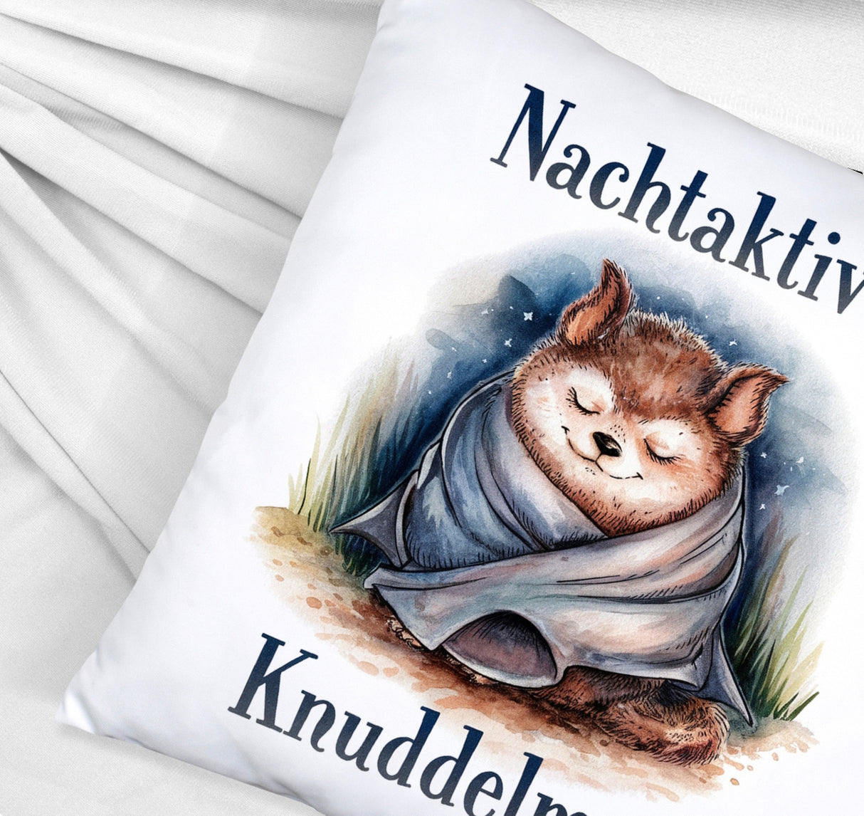 Nachtaktive Knuddelmaus Kissen Kuschelige Fledermaus