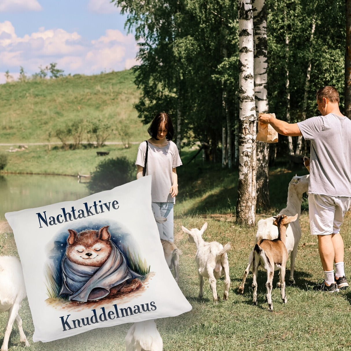 Nachtaktive Knuddelmaus Kissen Kuschelige Fledermaus