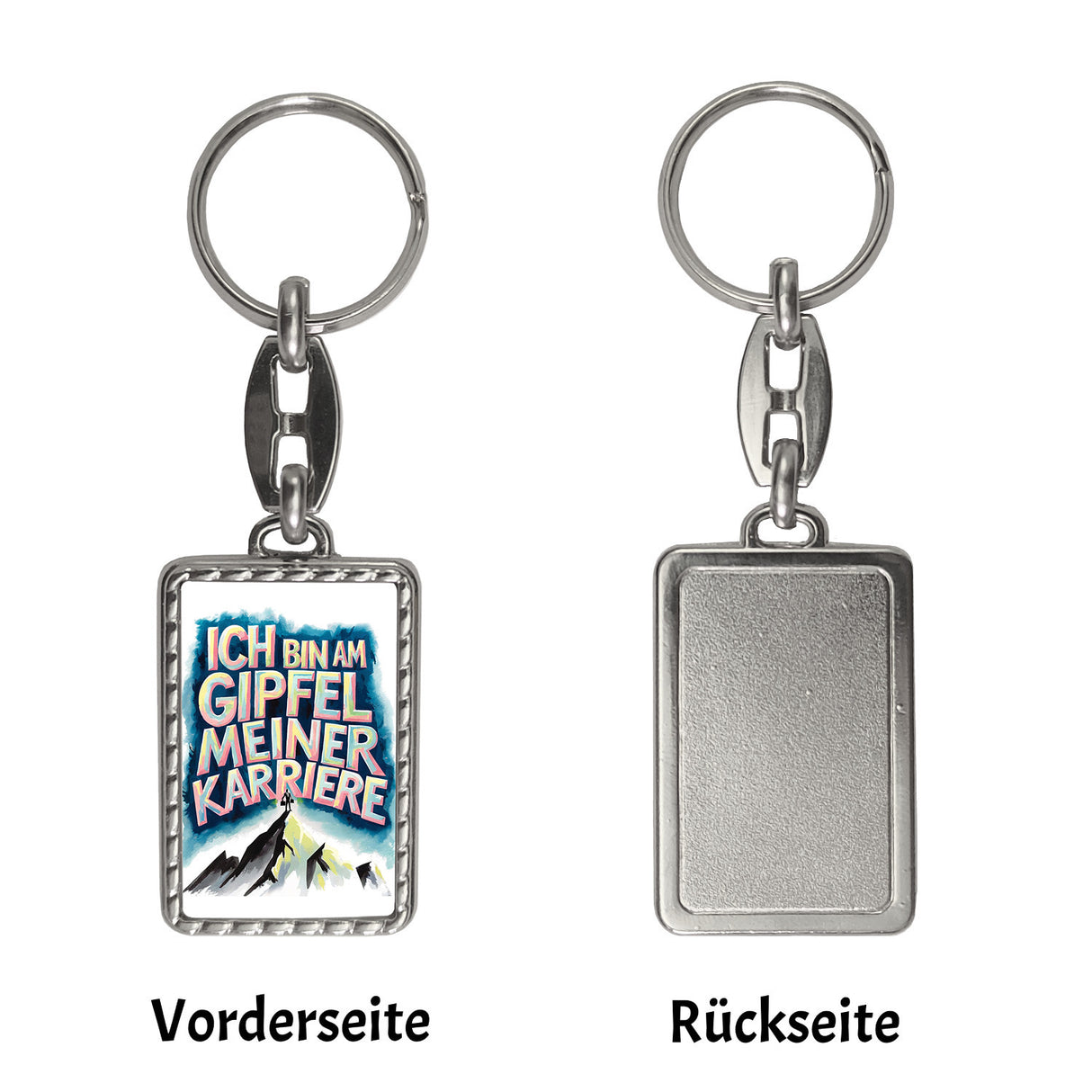 Gipfel meiner Karriere Schlüsselanhänger Geschäftsperson auf Berggipfel