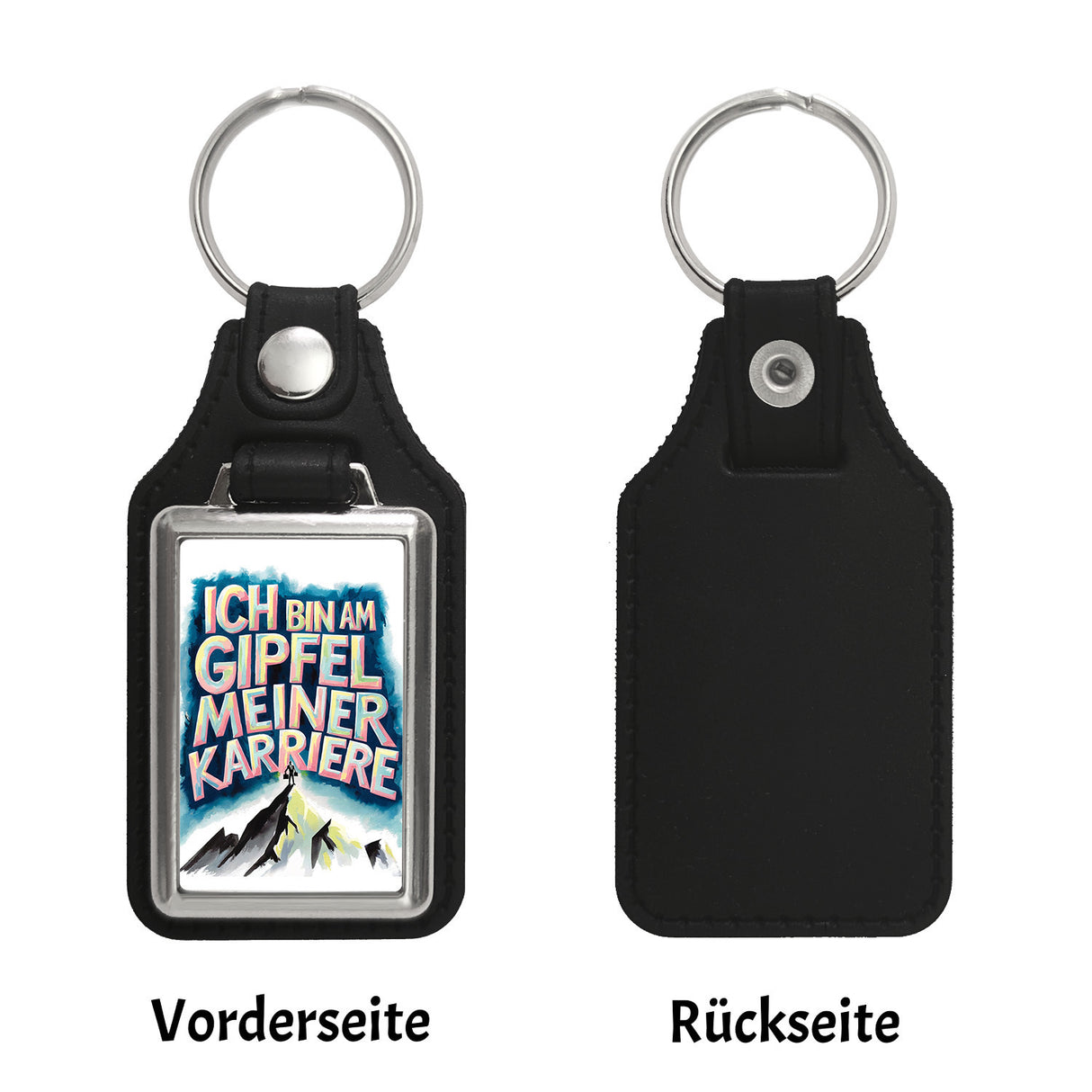 Gipfel meiner Karriere Schlüsselanhänger Geschäftsperson auf Berggipfel