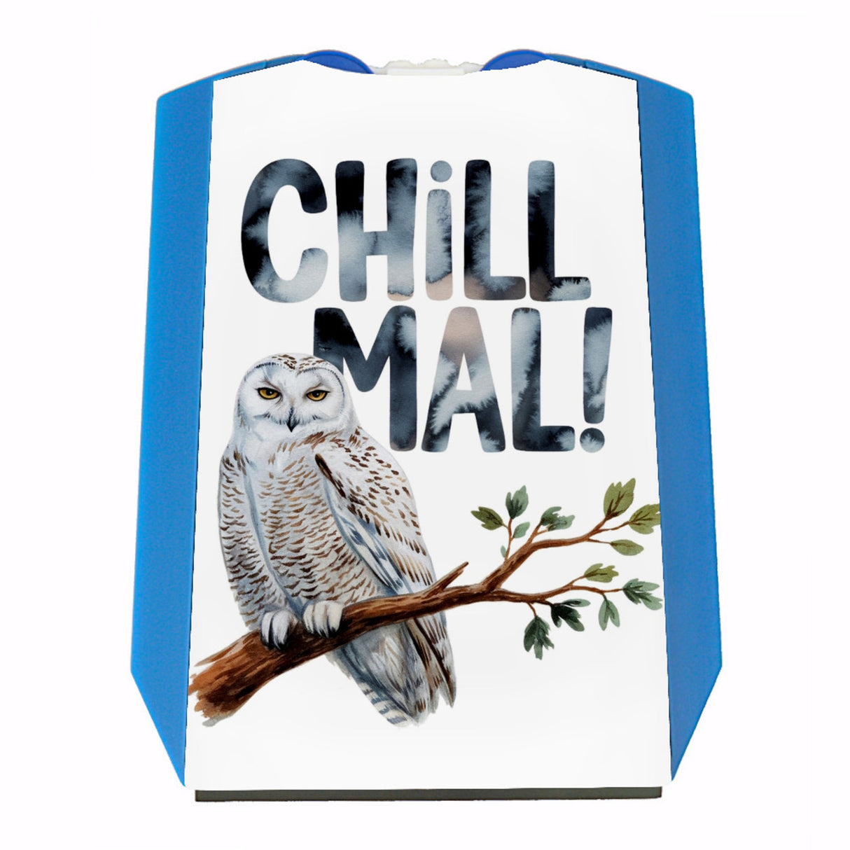 Entspannte Schneeeule Chill mal Parkscheibe