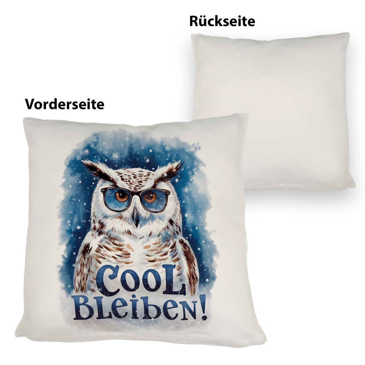 Cool bleiben Kissen Schneeeule mit Sonnenbrille