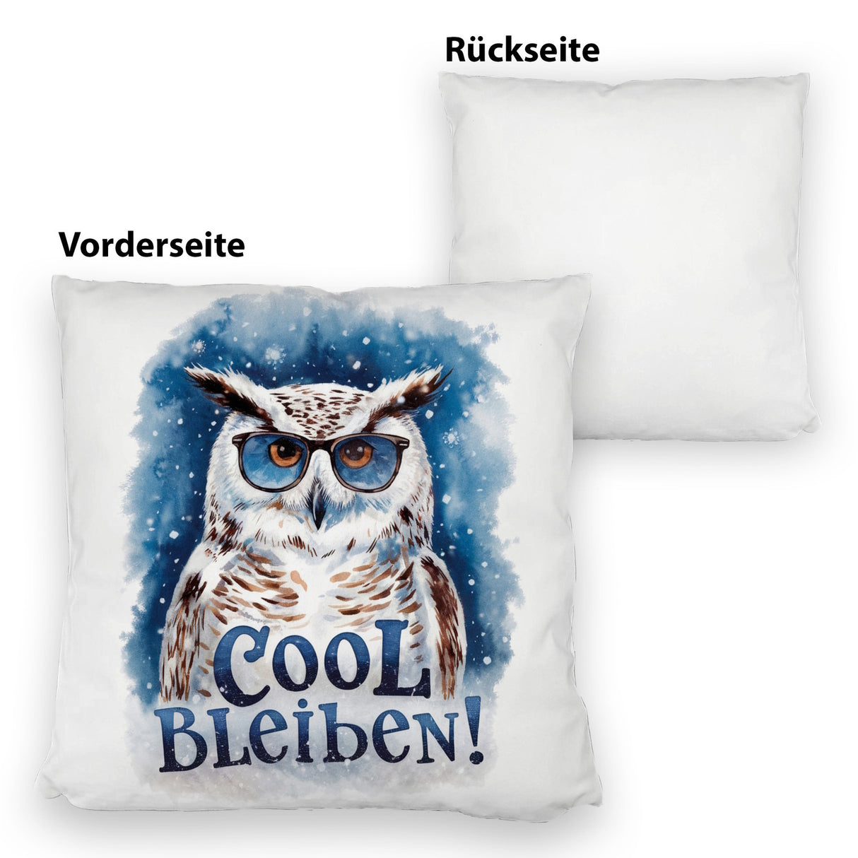 Cool bleiben Kissen Schneeeule mit Sonnenbrille