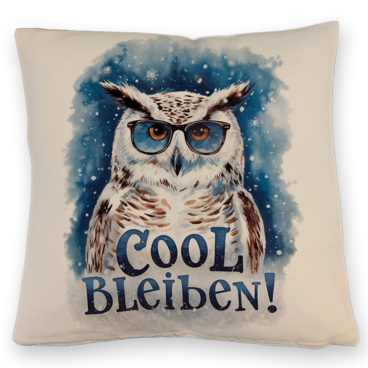 Cool bleiben Kissen Schneeeule mit Sonnenbrille